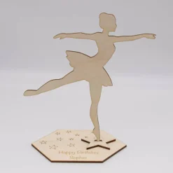 Geldgeschenk mit Ballerina - aus Holz personalisiert