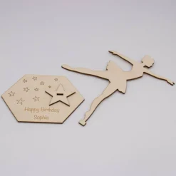 Geldgeschenk mit Ballerina - aus Holz personalisiert