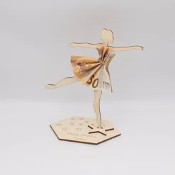 Geldgeschenk mit Ballerina - aus Holz personalisiert