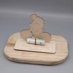 Geldgeschenk mit BMX Fahrrad - aus Holz personalisiert