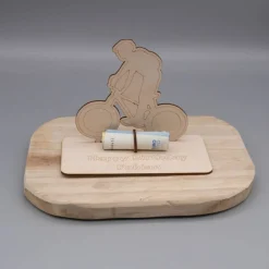 Geldgeschenk mit BMX Fahrrad - aus Holz personalisiert