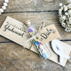 Geldgeschenk mit Konfetti zur Konfirmation. Herzlichen Glückwunsch. Kommunion. Taufe. Firmung.