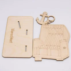 Geldgeschenk mit Strandkorb - aus Holz personalisiert