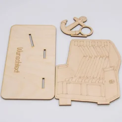 Geldgeschenk mit Strandkorb - aus Holz personalisiert