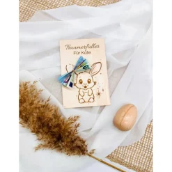 Geldgeschenk mit Wunschgravur / Geschenkkarte aus Holz Löwe Hase Elefant