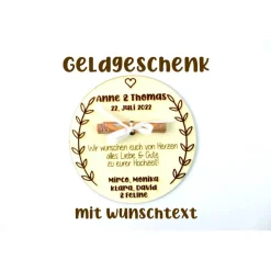 Geldgeschenk mit Wunschtext