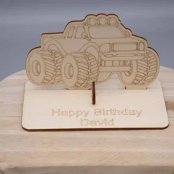 Geldgeschenk Monstertruck - aus Holz personalisiert