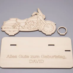 Geldgeschenk Motorrad - aus Holz personalisiert