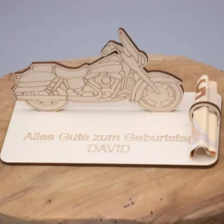 Geldgeschenk Motorrad - aus Holz personalisiert