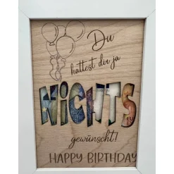 Geldgeschenk Nichts zum 30. Geburtstag Personalisiert, 30er  Bilderrahmen Geburtstagsgeschenk, Geschenkidee, Ho