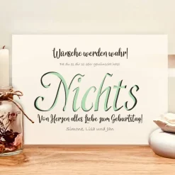 Geldgeschenk Nichts zum Geburtstag – Personalisiertes A4-Bild als originelle Geschenkidee