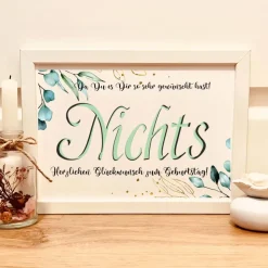 Geldgeschenk Nichts zum Geburtstag – Witzige Geschenkidee für Geburtstagskinder, die sich nichts wünschen