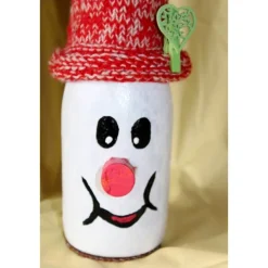 Geldgeschenk  OTTO SNOW, nette Idee zum Nikolaus, witziges Upcycling-Projekt, gestaltet mit Acrylfarbe und Wolle