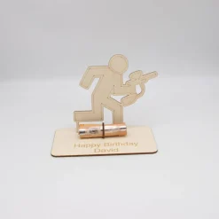 Geldgeschenk Paintball - aus Holz personalisiert