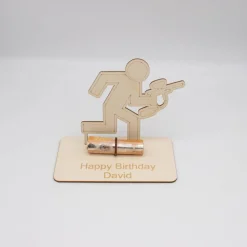 Geldgeschenk Paintball - aus Holz personalisiert