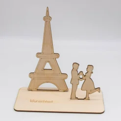Geldgeschenk Paris/Eiffelturm - aus Holz personalisiert