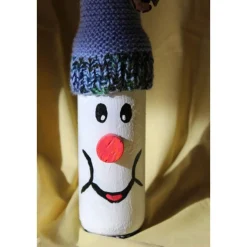 Geldgeschenk  PAULI SNOW, nette Idee zum Nikolaus, witziges Upcycling-Projekt, gestaltet mit Acrylfarbe und Wolle