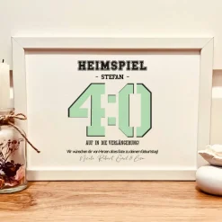Geldgeschenk personalisiert zum 40. Geburtstag Mann – Fußball Heimspiel Geschenk mit Widmung