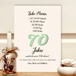 Geldgeschenk personalisiert zum 70. Geburtstag | Geld im Bilderrahmen | Geburtstagsgeschenk Geld im Bild