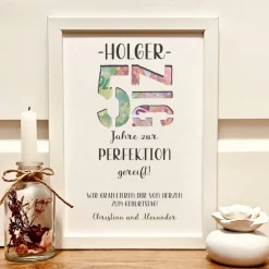 Geldgeschenk personalisiert zum 50. Geburtstag Mann – Kreative Geschenkidee mit Bilderrahmen