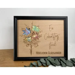 Geldgeschenk personalisiert: zum Geburtstag mit Blumenstrauß, Geschenk Wunscherfüller,  Geburtstagsblumen