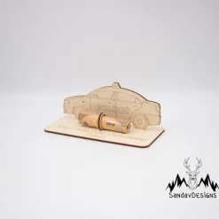 Geldgeschenk Polizeiauto - aus Holz personalisiert