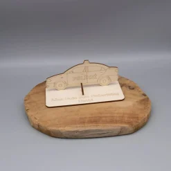 Geldgeschenk Polizeiauto - aus Holz personalisiert