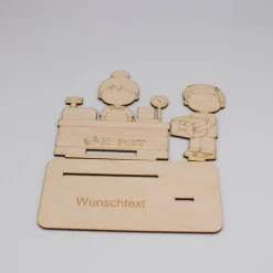 Geldgeschenk Post - aus Holz personalisiert