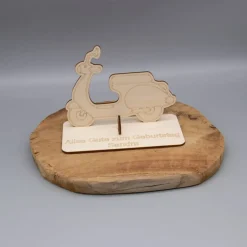 Geldgeschenk Roller - aus Holz personalisiert