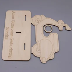 Geldgeschenk Roller - aus Holz personalisiert