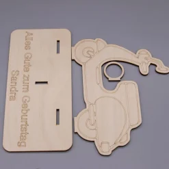 Geldgeschenk Roller - aus Holz personalisiert