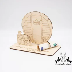 Geldgeschenk Sauna - aus Holz personalisiert