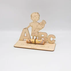 Geldgeschenk Schulanfang Junge - aus Holz personalisiert