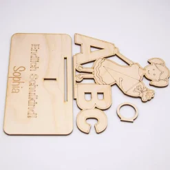 Geldgeschenk Schulanfang Mädchen - aus Holz personalisiert