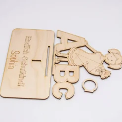 Geldgeschenk Schulanfang Mädchen - aus Holz personalisiert