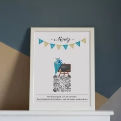 Geldgeschenk Schulanfang | Digitales QrCode Sparbuch | Motiv Schultüte