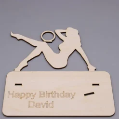 Geldgeschenk sexy Frau - aus Holz personalisiert