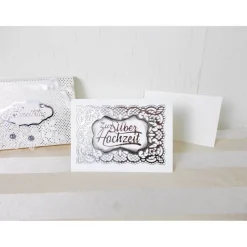 Geldgeschenk Silber Hochzeit, Hochzeitsgeschenk, Glückwunschkarte elegant