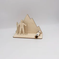 Geldgeschenk Skifahrer - aus Holz personalisiert