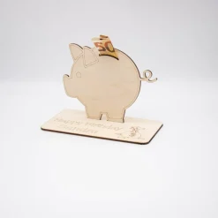 Geldgeschenk Sparschwein - aus Holz personalisiert