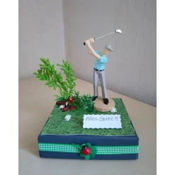 Geldgeschenk Sportler Golfer – Golfspieler  Geschenkbox Männerfigur Naturdeko – Alles Gute