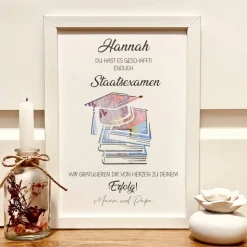 Geldgeschenk Staatsexamen personalisiert – Abschlussgeschenk Bachelor, Abitur, Master, Doktor & Ausbildung