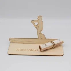 Geldgeschenk StandUp - aus Holz personalisiert