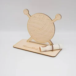 Geldgeschenk Stricken - aus Holz personalisiert