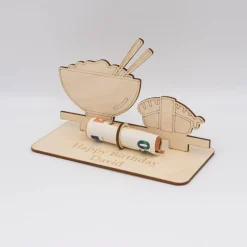 Geldgeschenk Sushi - aus Holz personalisiert