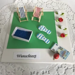 Geldgeschenk Swimmingpool verpacken Geschenk für Swimming Pool oder Poolparty Geschenkidee für Poolbesitzer Geburtstag