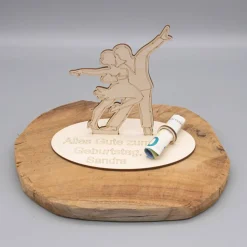 Geldgeschenk Tanzpaar - aus Holz personalisiert