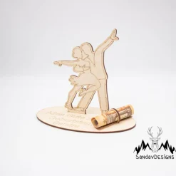 Geldgeschenk Tanzpaar - aus Holz personalisiert