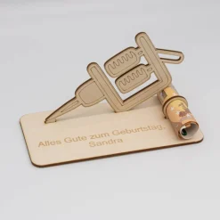 Geldgeschenk Tattoo - aus Holz personalisiert