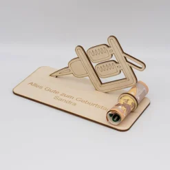 Geldgeschenk Tattoo - aus Holz personalisiert